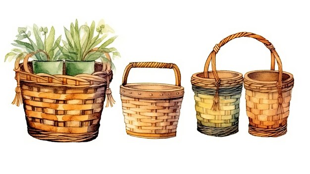 watercolour basket