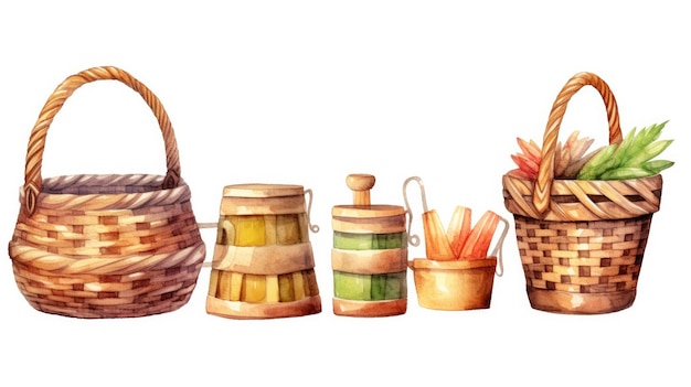 watercolour basket