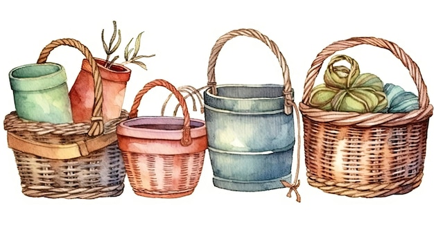 watercolour basket