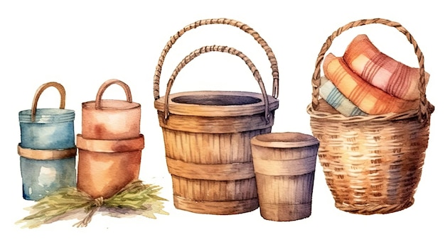 Photo watercolour basket