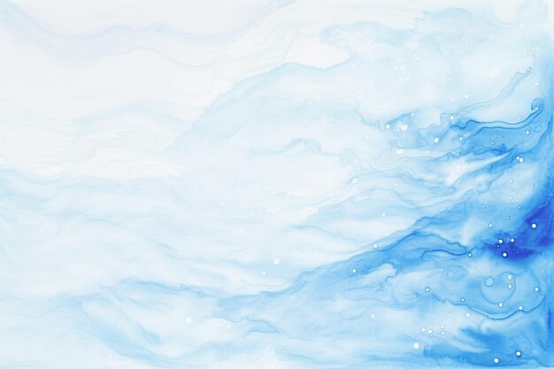Фото Акварель синяя и белая краска абстрактный фон