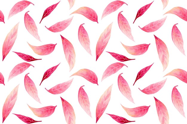 Photo watercolour painting colourful tropical leaves seamless pattern background