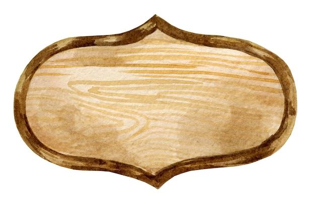 Акварельная деревянная доска рисует иллюстрацию рамки текста эскиза