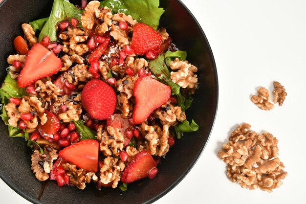 watercress salad with pomegranate and walnut.