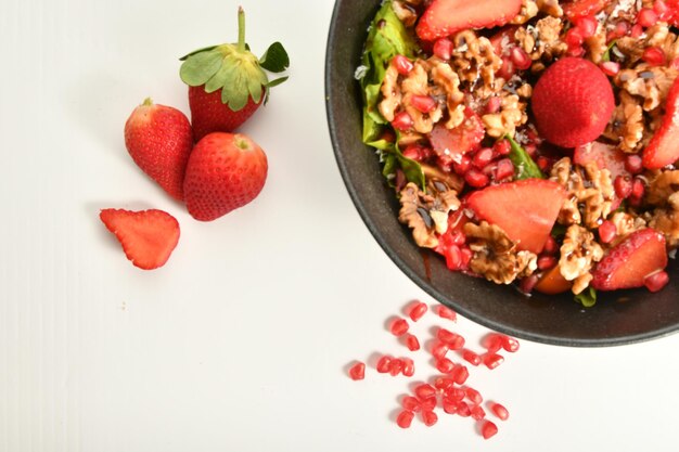 watercress salad with pomegranate and walnut.