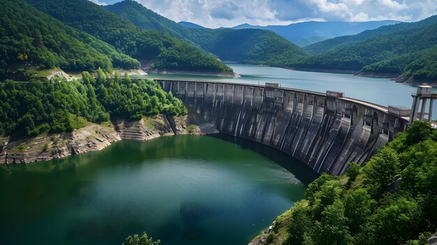 waterdam zicht van boven hernieuwbare energie luchtlandschap