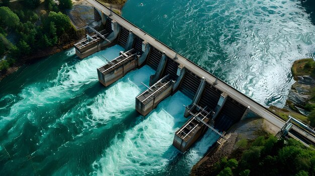 waterdam zicht van boven hernieuwbare energie luchtlandschap