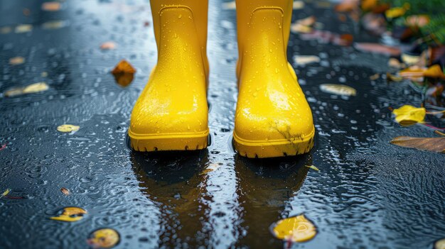 Waterdichte gele regenschoenen