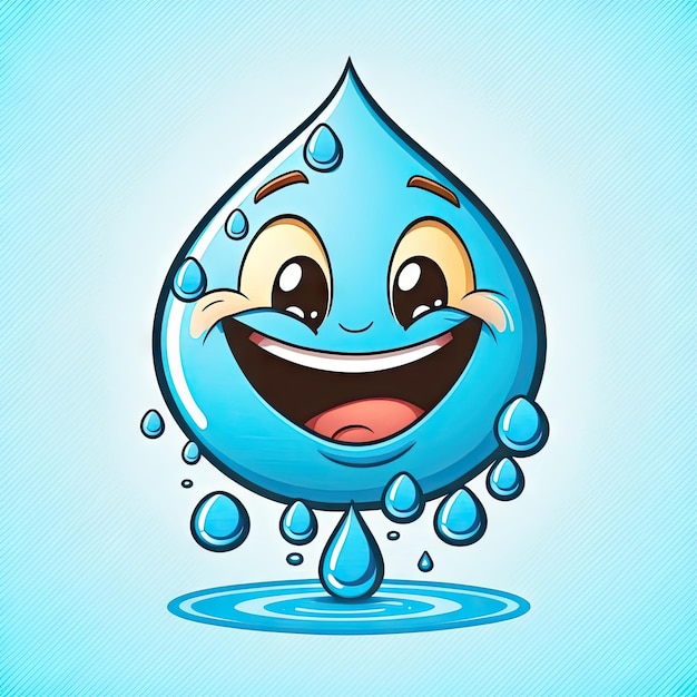 Waterdruppel glimlachende borrel ai gegenereerd personage cartoon personage ai gegenereerde illustratie Comic water splash verfrissende druppel Voeding aqua product kawaii emoticon drank emoji