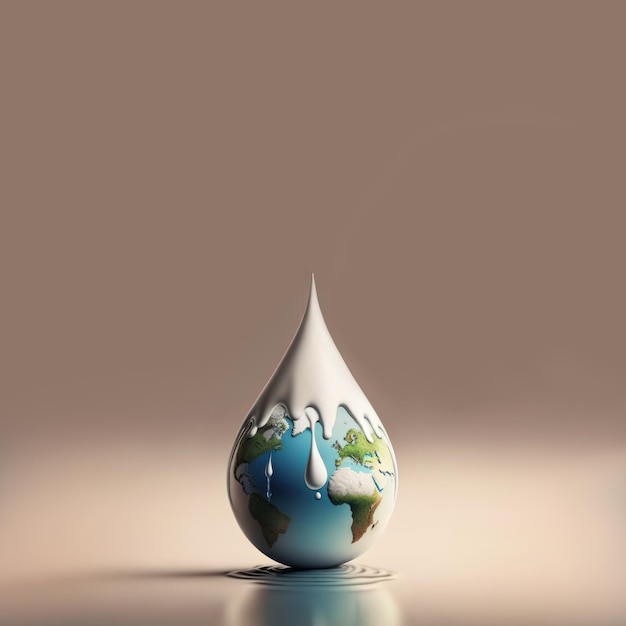 Waterdruppel op aarde kopie ruimte achtergrond Wereld water dag concept