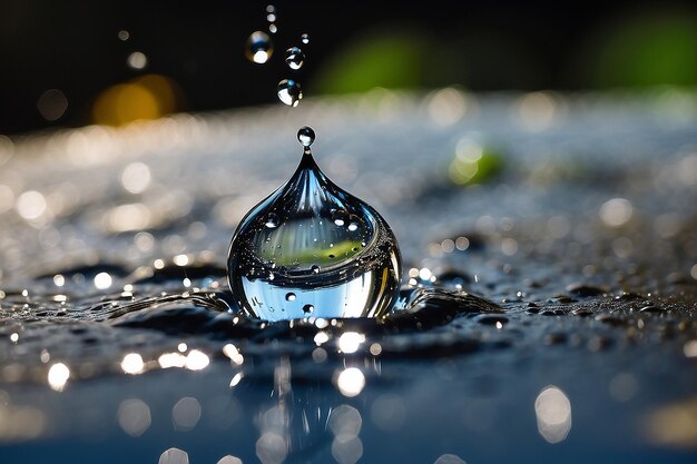 Foto waterdruppel vorm spat van regen