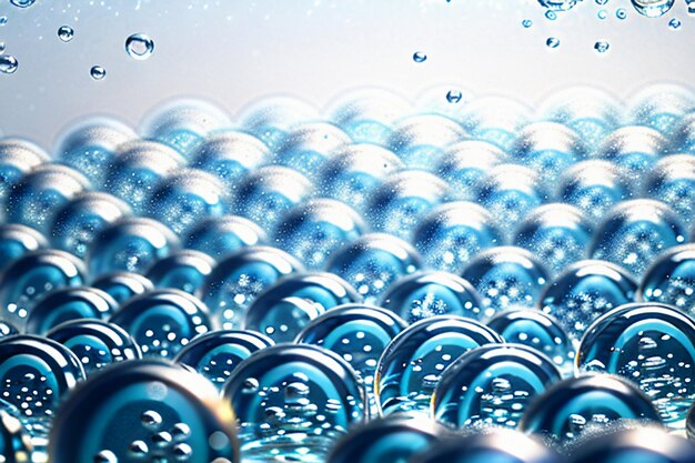 Foto waterdruppels bubbeldeeltjes glanzende zakelijke technologie achtergrondontwerp materiaal behang