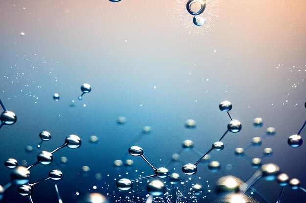 Foto waterdruppels bubbeldeeltjes glanzende zakelijke technologie achtergrondontwerp materiaal behang