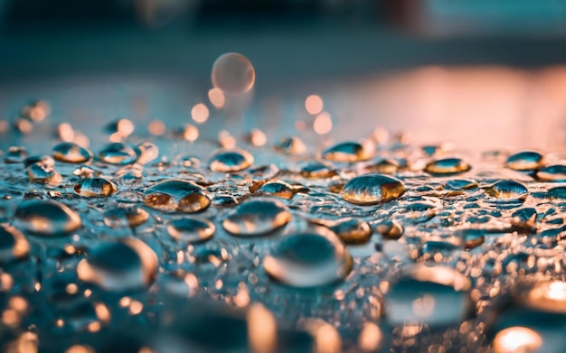 Waterdruppels close-up macro 4k f22 zonsondergang