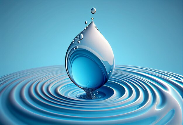 Waterdruppels in de stijl van vloeistof beweging en beweging lichtblauw en wit fashwave stijlvol