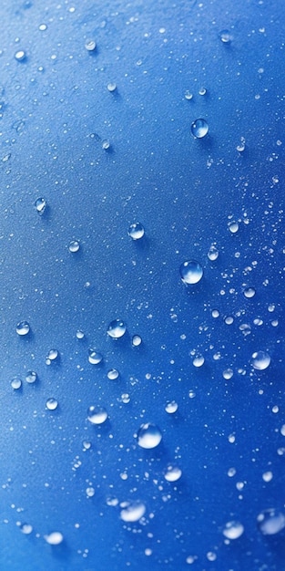 Waterdruppels op een blauwe tafelbehangfoto