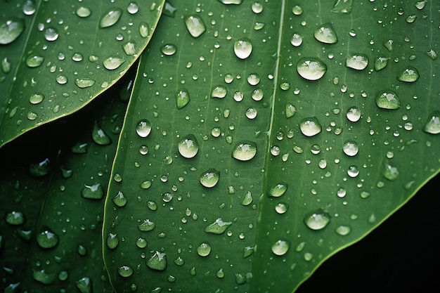 Waterdruppels op een groene bladclose-up Natuurachtergrond