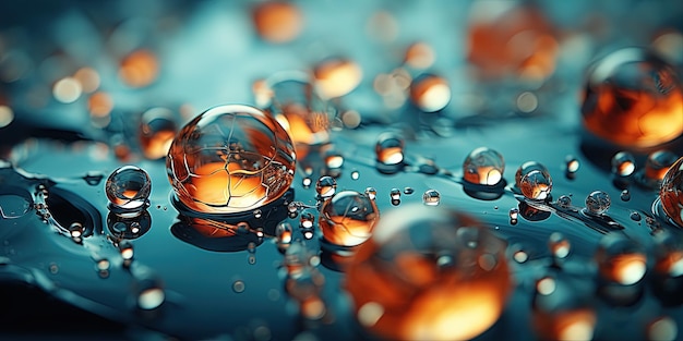 Waterdruppels op glas gouden waterdruppels abstracte achtergrond