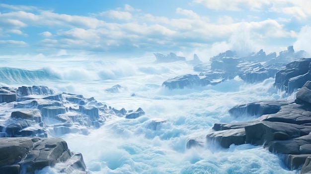 waterdruppels spetterende golven oceaan waterval realistische foto