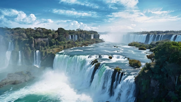 Photo waterfal in iguazu national park cataratas argentina