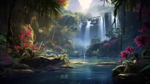 waterfall background