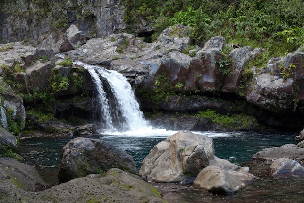 Waterfall at the Bassin Lucie in Reunion Island