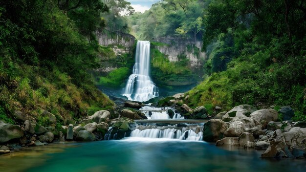 Photo waterfall cascada de texolo in xico mexico