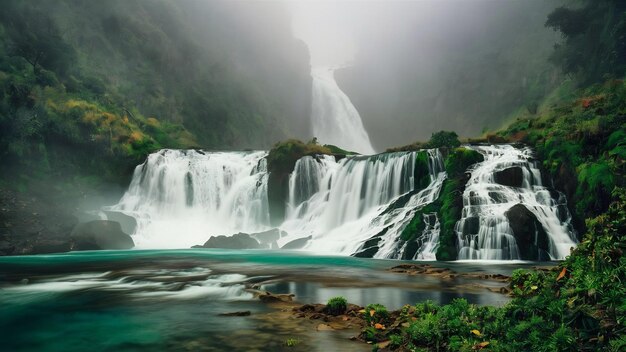 Photo waterfall cascada de texolo in xico mexico