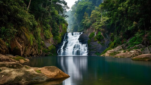 Waterfall in chae son national park lampang thailand