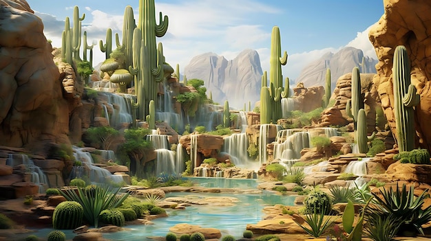 A waterfall in the desert