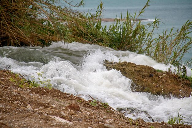 Waterfall on duden river in antalya turkey