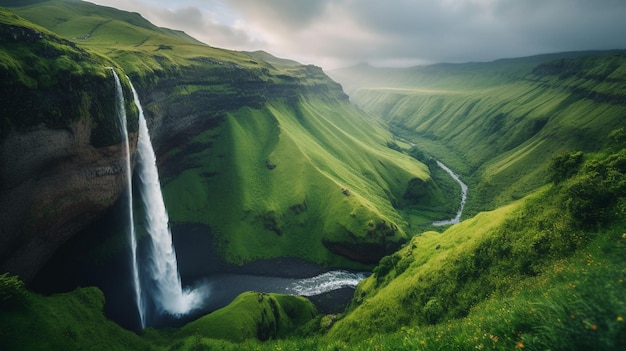 A waterfall in the faroe islands