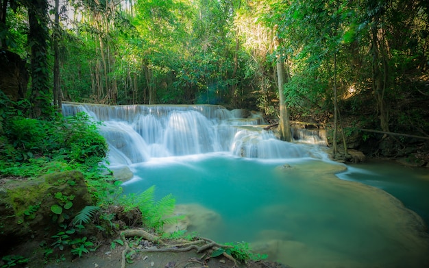 Waterfall in the forest at Huay Mae Kamin waterfall National Park, Thailand