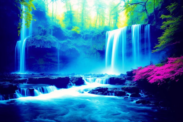 A waterfall in the forest wallpapers