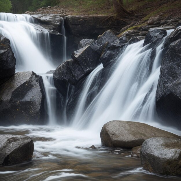 Waterfall and forest