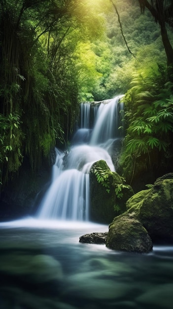 A waterfall in the forest