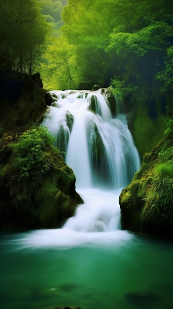 A waterfall in the forest