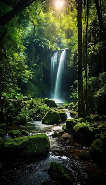 A waterfall in the forest