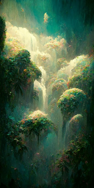 A waterfall in the jungle