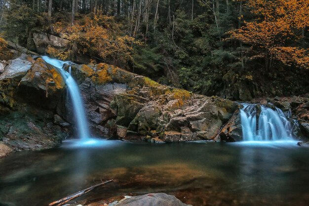 Waterfall Kamyanka in the Carpathian mountains