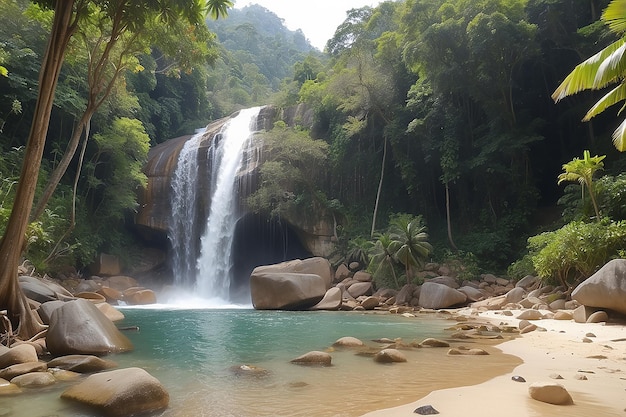 Photo waterfall at kgjuaratioman island
