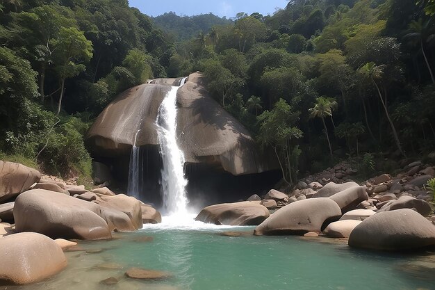 Photo waterfall at kgjuaratioman island