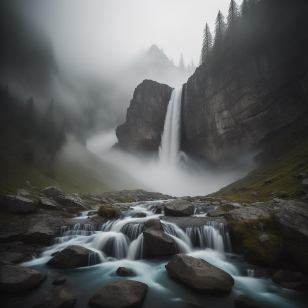 Photo waterfall landscapes