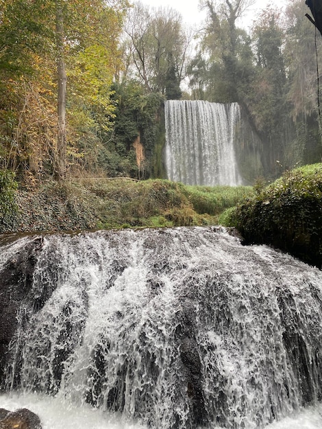 Waterfall at the Monasterio de Piedra Natural Park, Zaragoza (Spain).