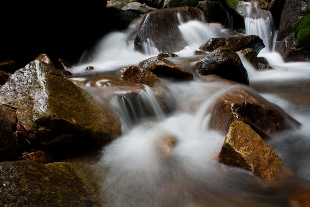 Waterfall motion Close Up in nature