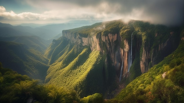 A waterfall in the mountains of venezuela