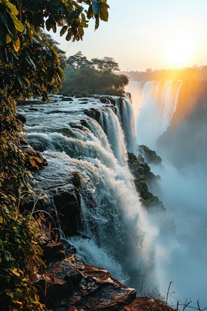 waterfall in the mountains