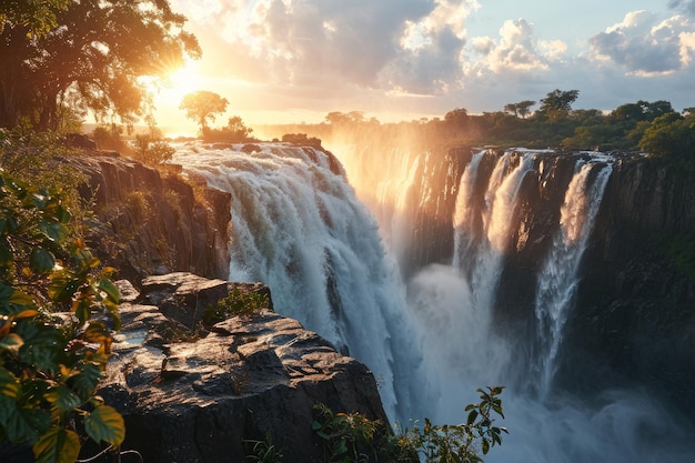 waterfall in the mountains