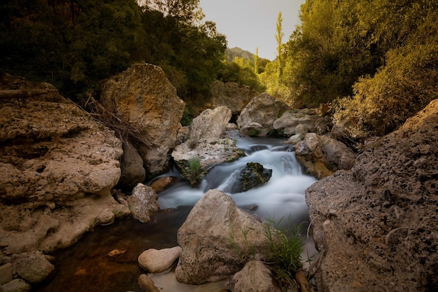 waterfall in the mountains