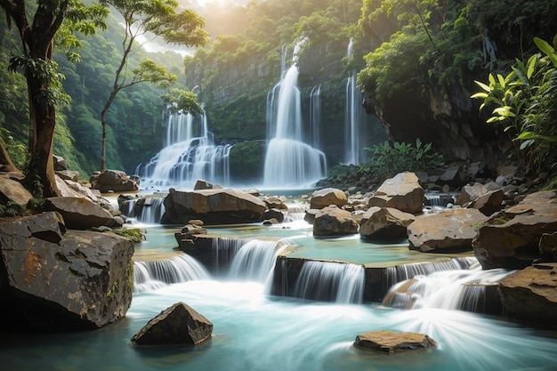 Waterfall in nature thailand